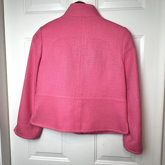 Talbots The Jackie Fit Hot Pink Tweedy Blazer Size 4 - Picture 8 of 10